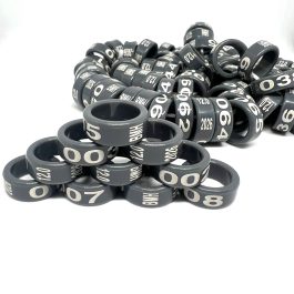 Bagues plastique 2026 pour pigeons / poules 08/10/12/14/16/18/20mm couleur GRIS